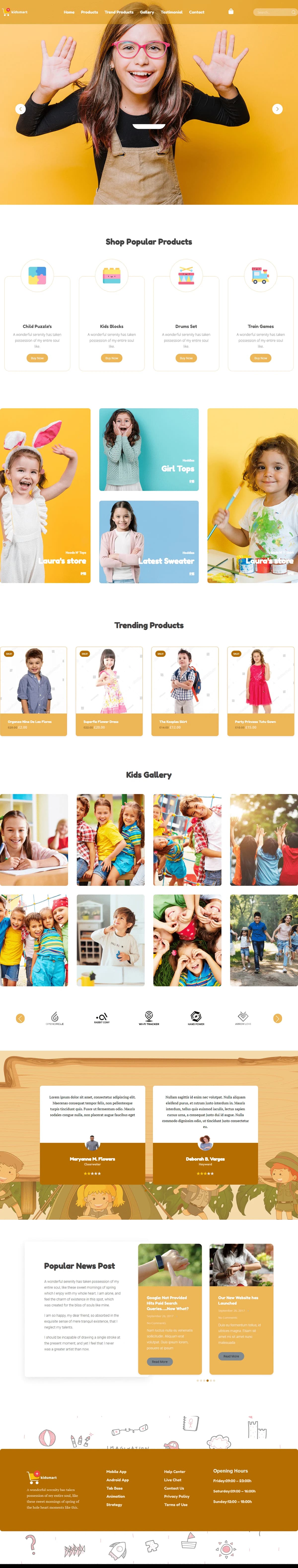 Kids eCommerce Store — website screenshot