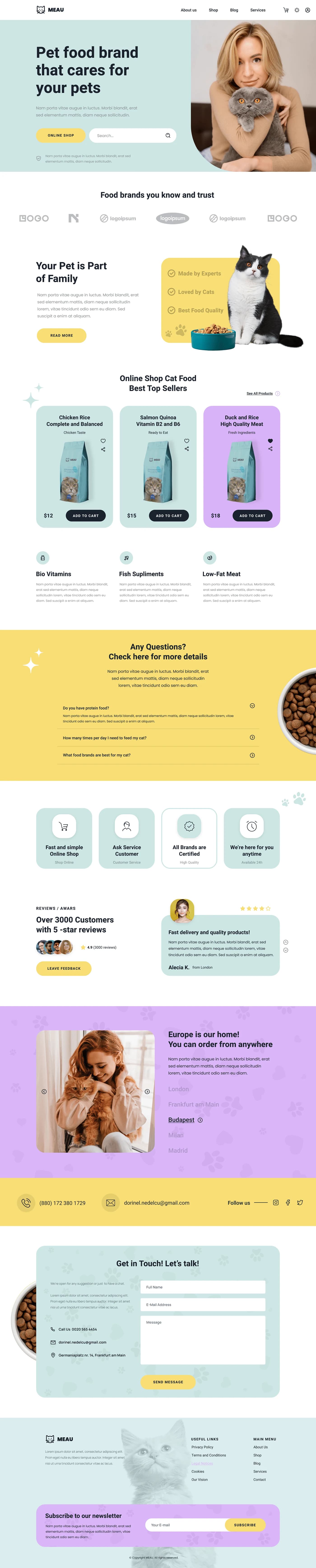 Pet Food Store — website screenshot