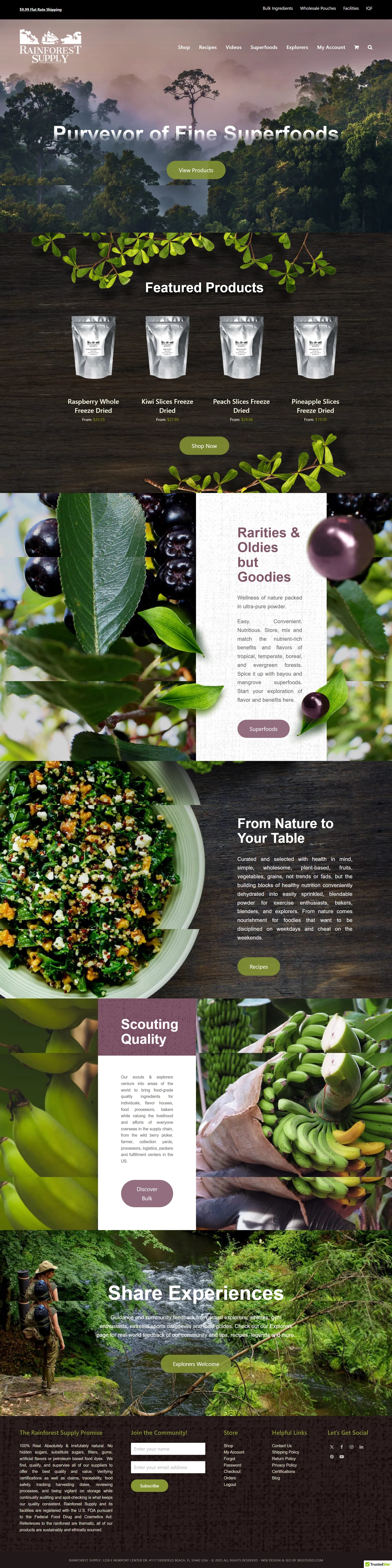 Rainforest Supply — website screenshot